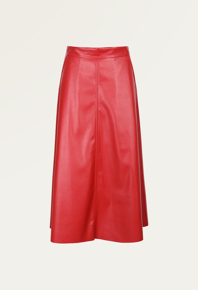 Faux leather A-line skirt – MOISELLE