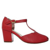 Sandalia tacon rojo cuero para mujer H-SABA