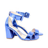 Sandalia tacon azul metalizado para mujer J07-Z471