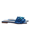 Sandalia plana azul metal para mujer 27195-Z433