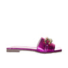 Sandalia plana fucsia metalizado para mujer 27195-Z433