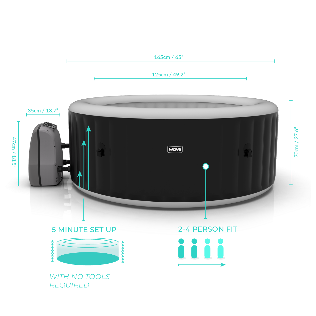 Wave Spa Atlantic Inflatable HotTub (2-4 Person) | Wave Tubs – WaveTubs