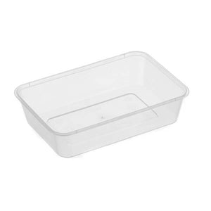 Futura 5 oz Round Clear Plastic Sauce Container - with Hinged Lid, 2-compartment, Microwavable - 4 inch x 3 1/4 inch x 1 inch - 500 Count Box.