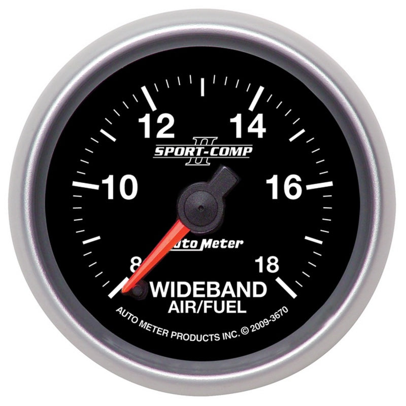  Autometer Sport-Comp II 52mm 8:1-18:1 AFR Wideband Air/Fuel Ratio Analog Gauge 