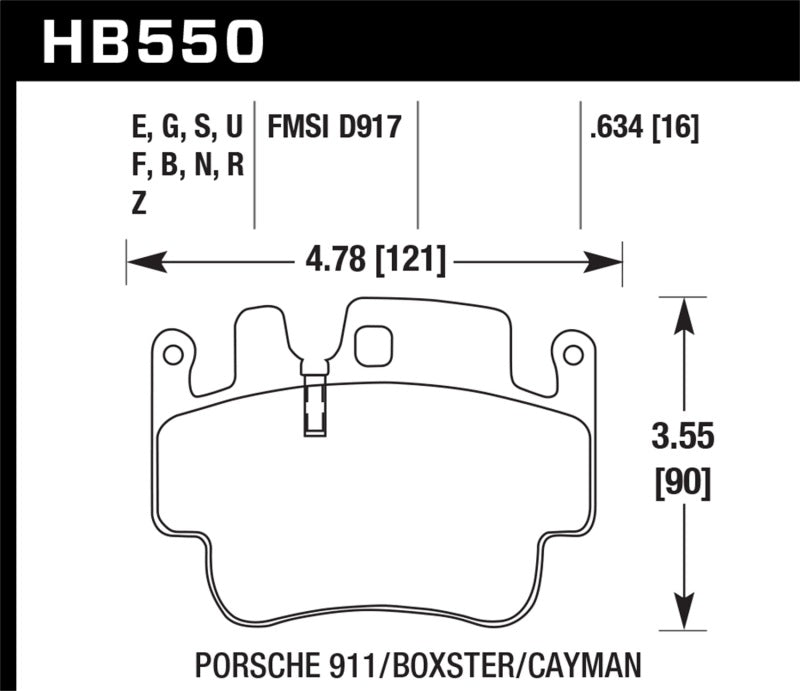  Hawk Porsche HPS Street Front Brake Pads 