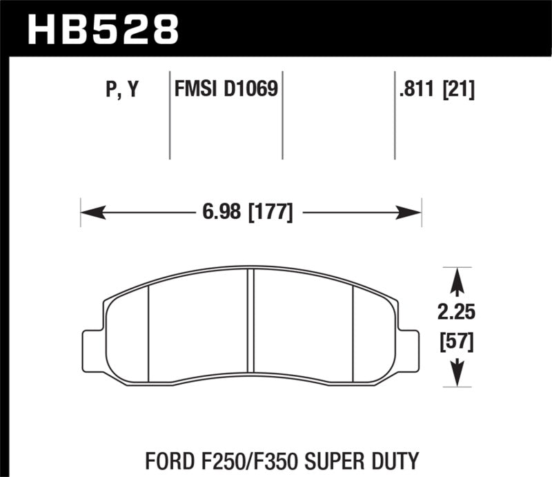  Hawk 05-11 Ford F250/F350 / 2011 Ford F550 SuperDuty Street Front Brake Pads 