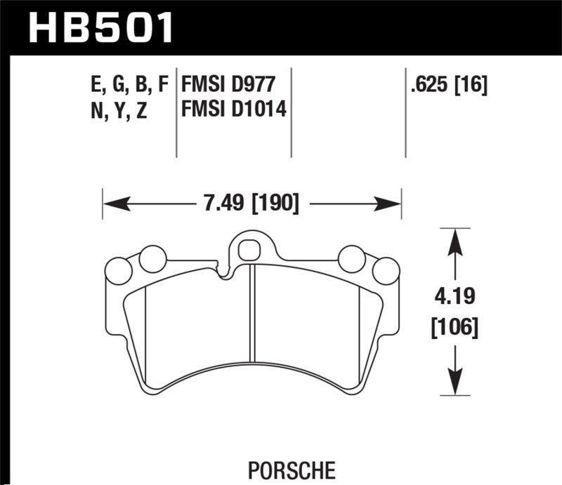  Hawk Porsche HPS Street Front Brake Pads 