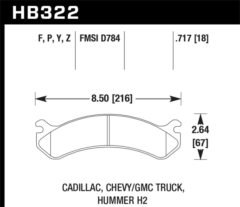  Hawk Chevy / GMC Truck / Hummer Super Duty Street Front Brake Pads 