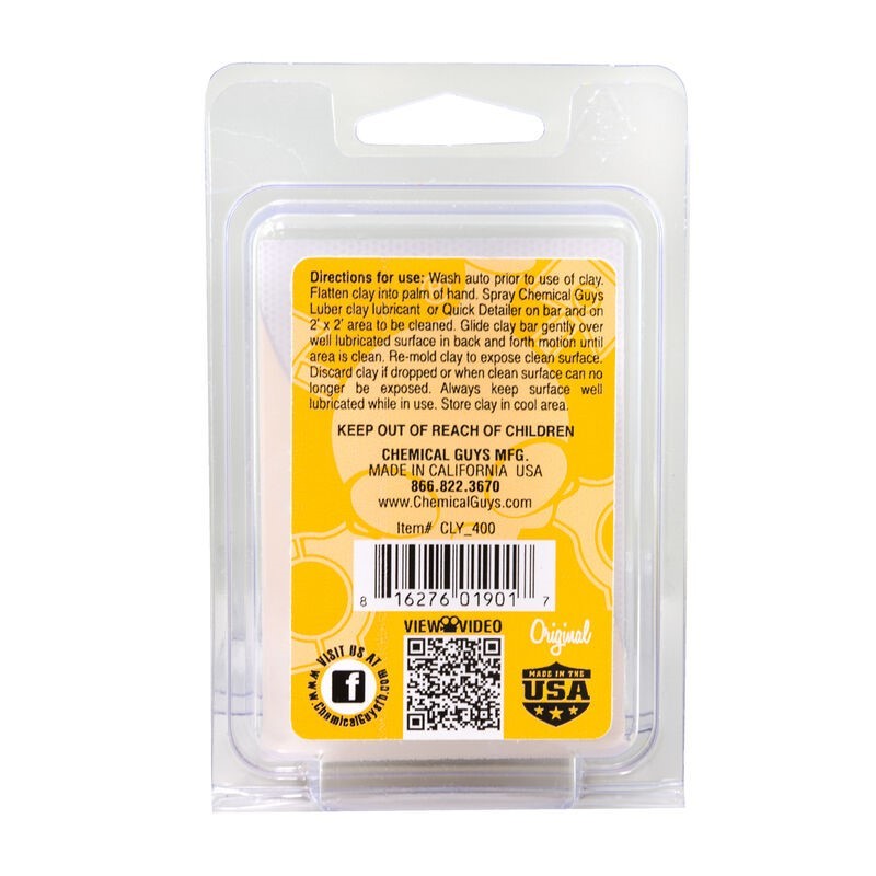  Chemical Guys OG Clay Bar (Light/Medium Duty) - Yellow 