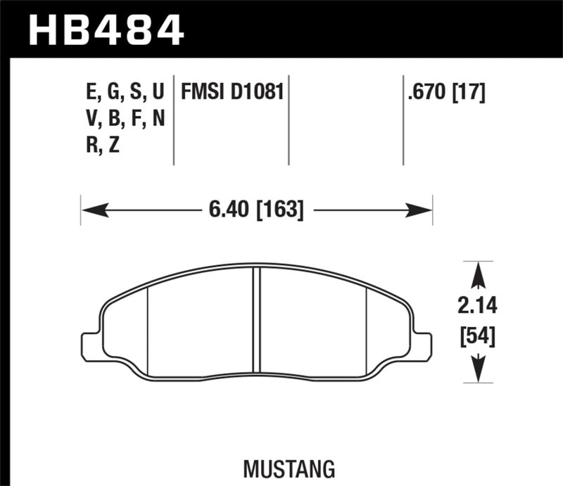  Hawk 05-10 Ford Mustang GT & V6 / 07-08 Shelby GT HP+ Street Front Brake Pads 