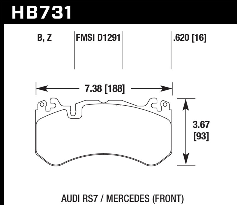  Hawk 13-16 Mercedes SL Class / 16-17 Audi RS7 Performance Ceramic Front Brake Pads 