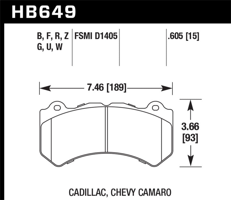  Hawk 08-12 Cadillac CTS-V / 12 Jeep Grand Cherokee (WK2) SRT8 DTC-70 Front Race Brake Pads 