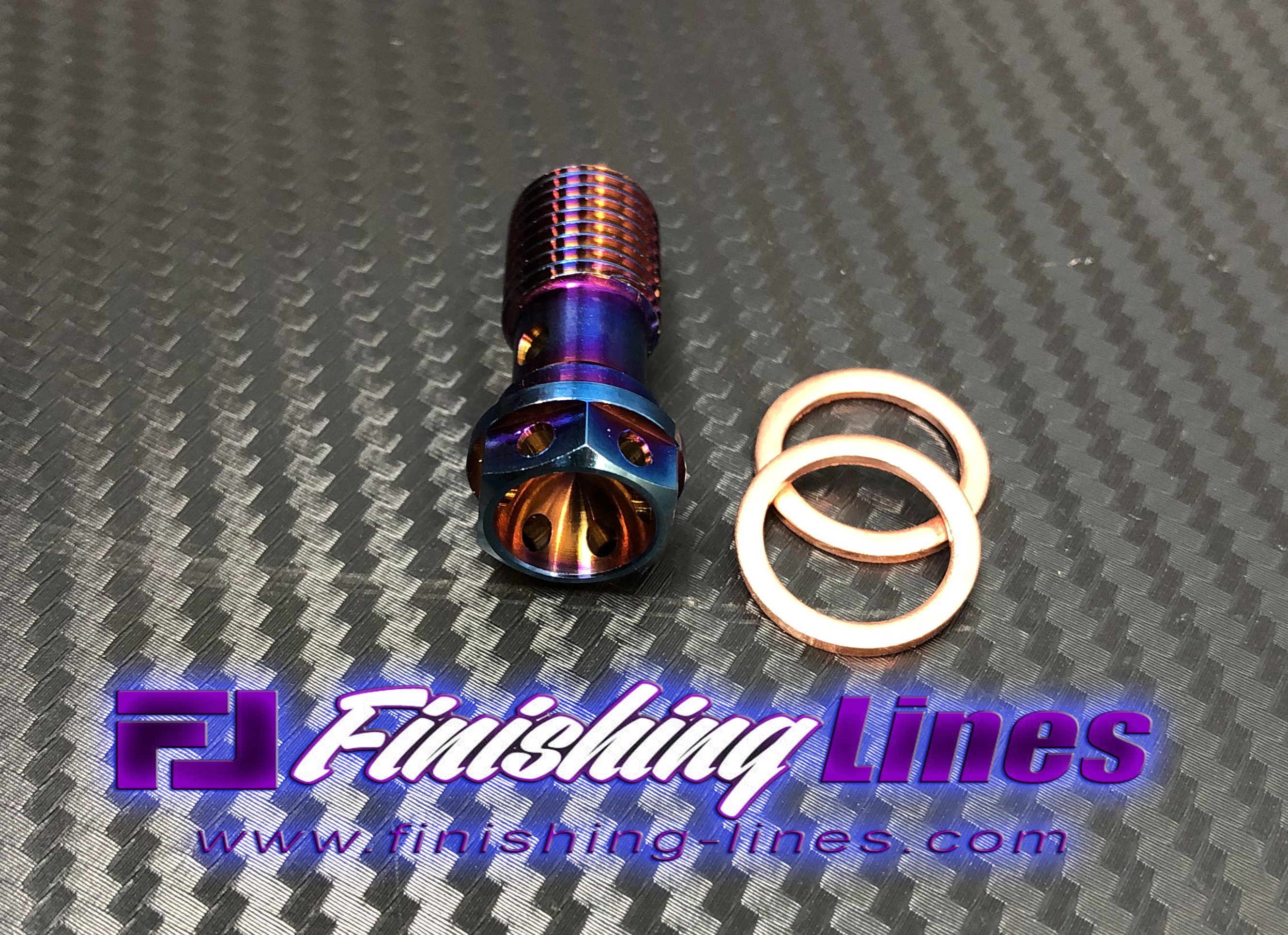  Finishing Lines Titanium Banjo Bolt 7/16-20 Burnt Finish 