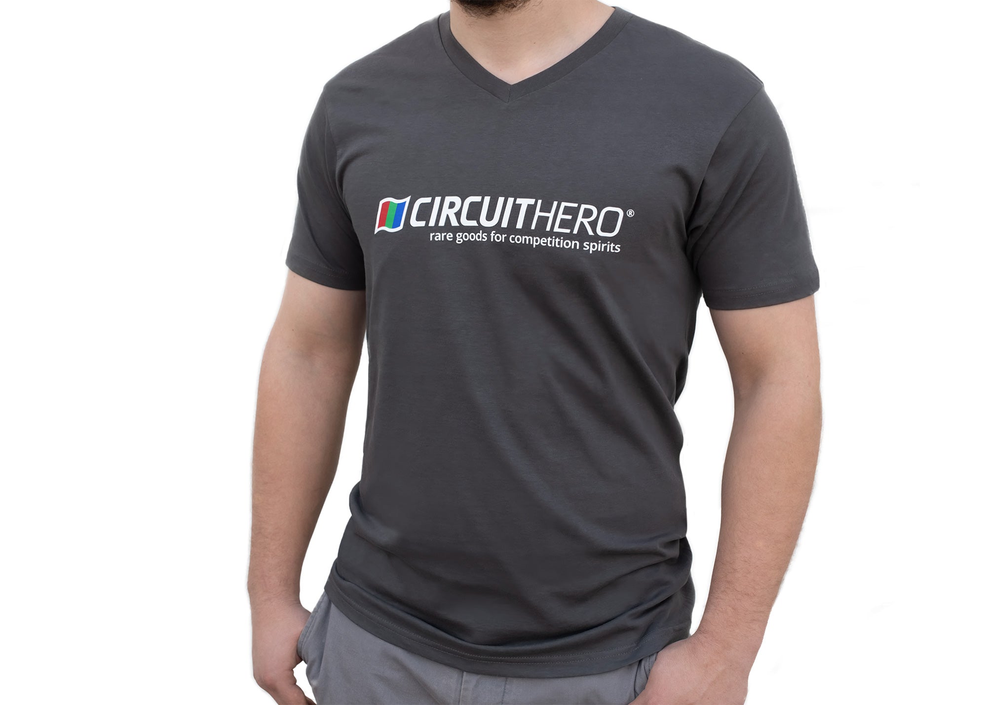  Circuit Hero Logo T-Shirt (Grey V-Neck) 