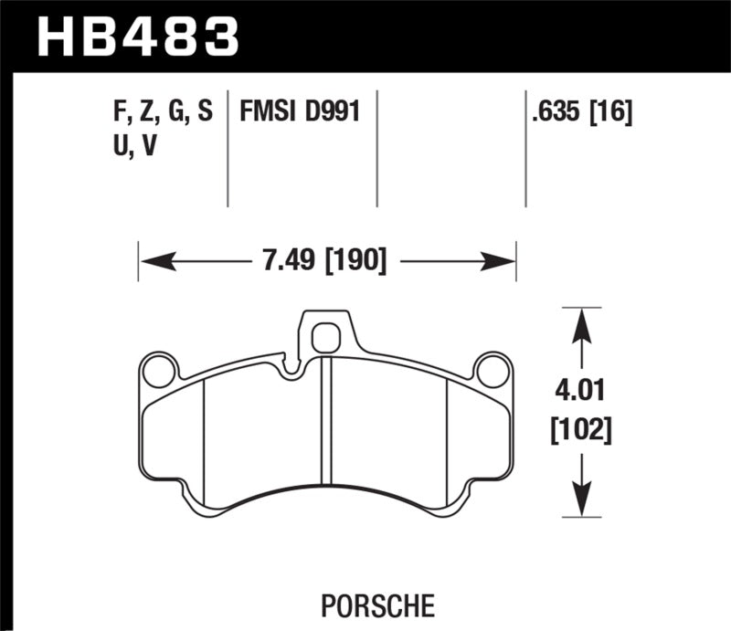  Hawk 2013 Porsche 911 Turbo S HPS 5.0 Front Brake Pads 