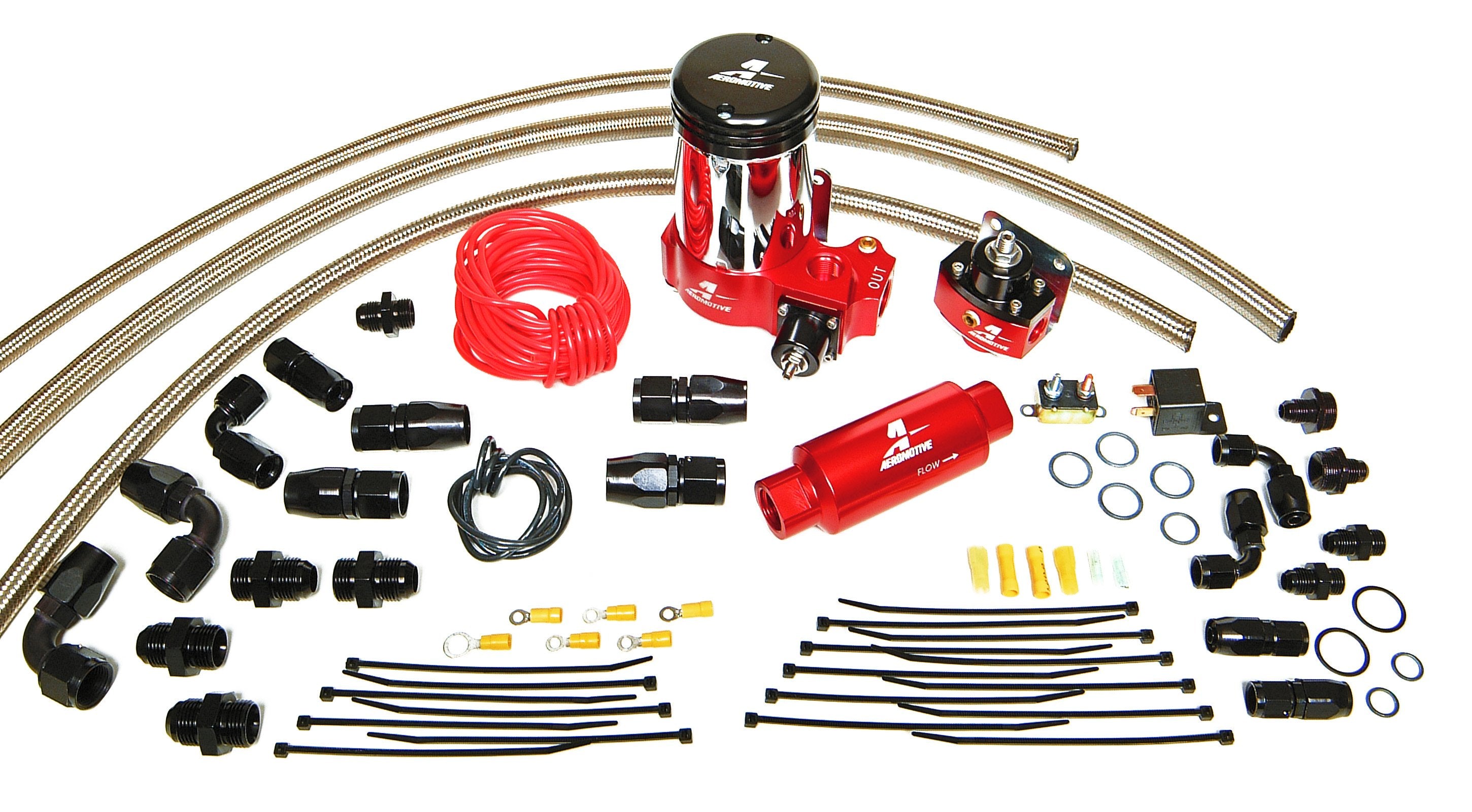  Aeromotive A2000 Complete Drag Race Fuel System for single carb, Includes: (11202 pump, 13201 reg., lines, etc) 