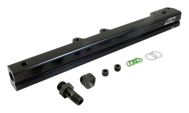  AEM 96-00 Civic CX/DX/LX/EX & 96-97 Del Sol S/Si Black Fuel Rail 