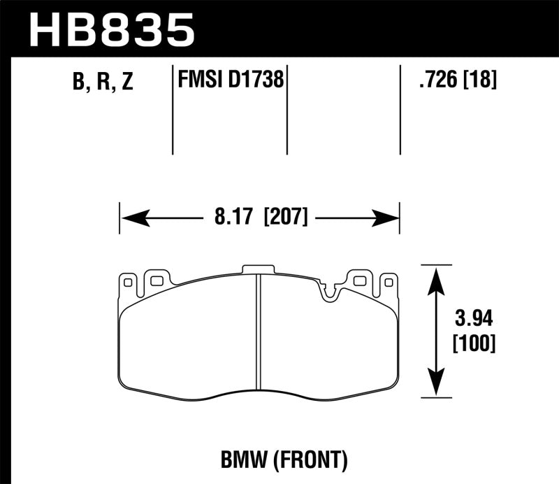  Hawk 15-19 BMW X6 M Performance Ceramic Street Front Brake Pads 