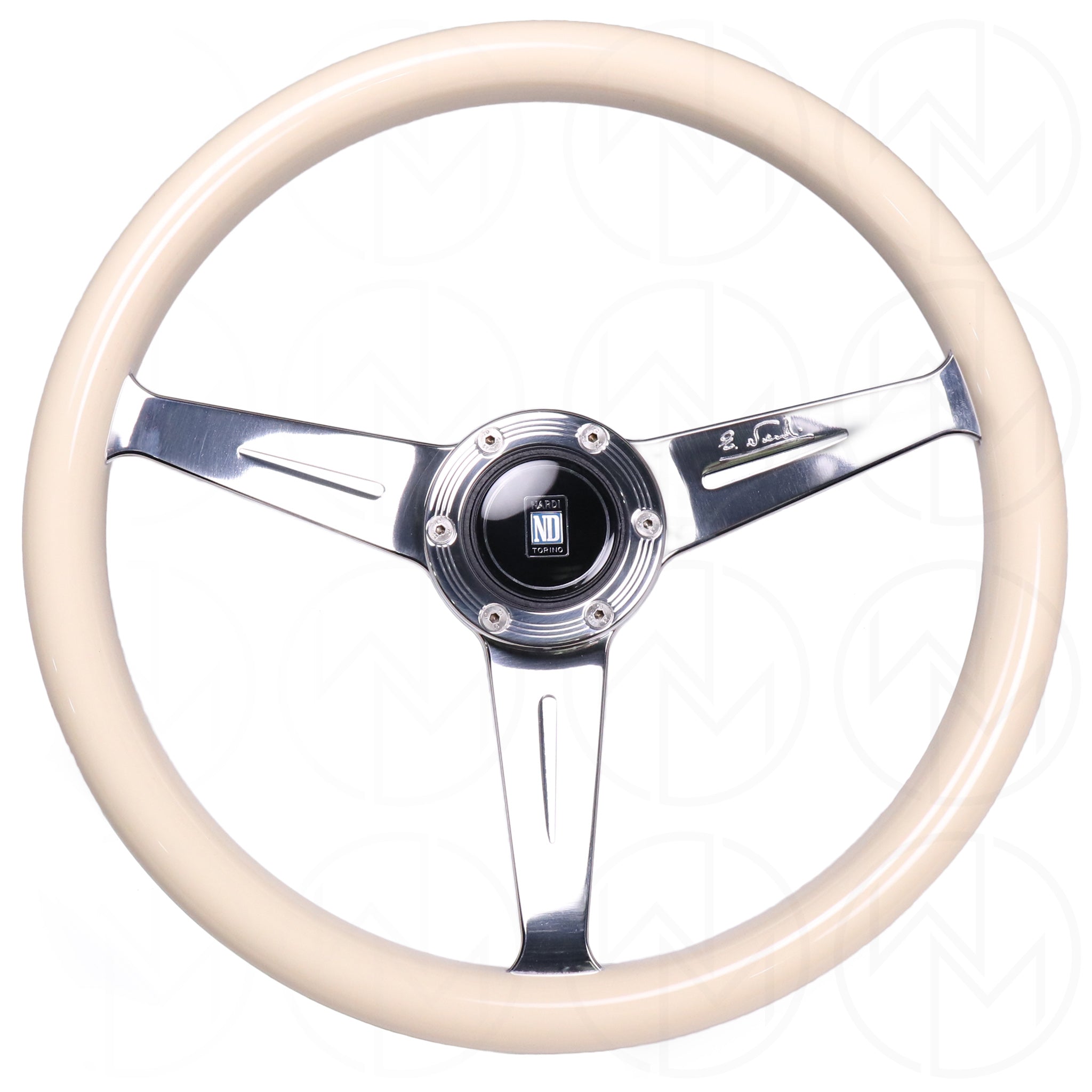  Nardi Marine Steering Wheel - 360mm Ivory White w/Polished Spokes 