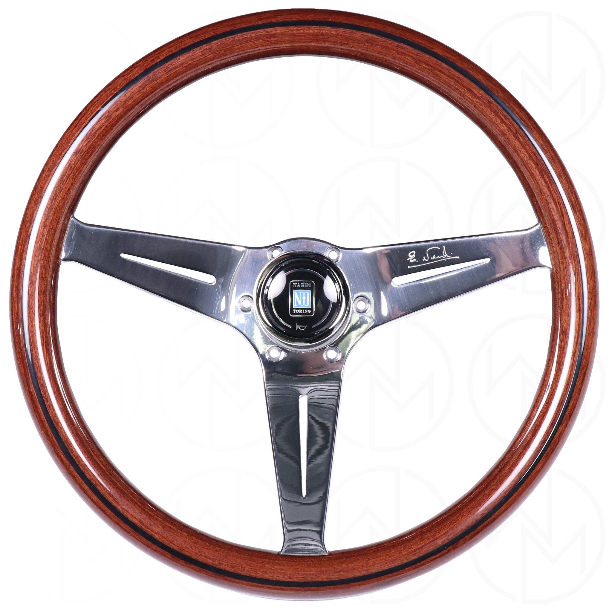  Nardi Wood Deep Corn Steering Wheel - 350mm Polished Spokes 