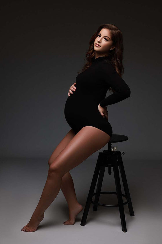 Vivian Maternity Bodysuit - Black