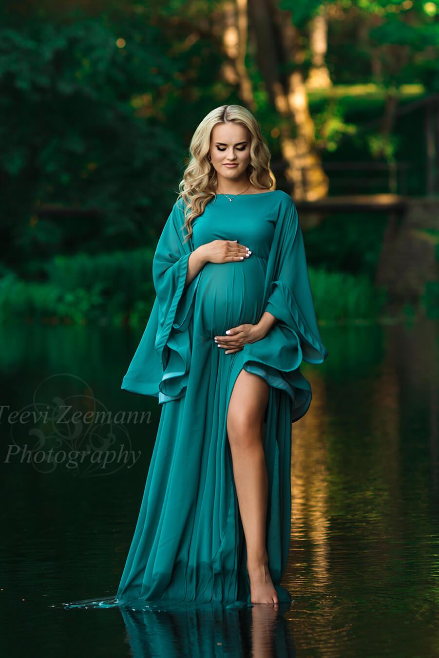 Liatris Dress - Maternity photoshoot dress Gold CLEARANCE SALE