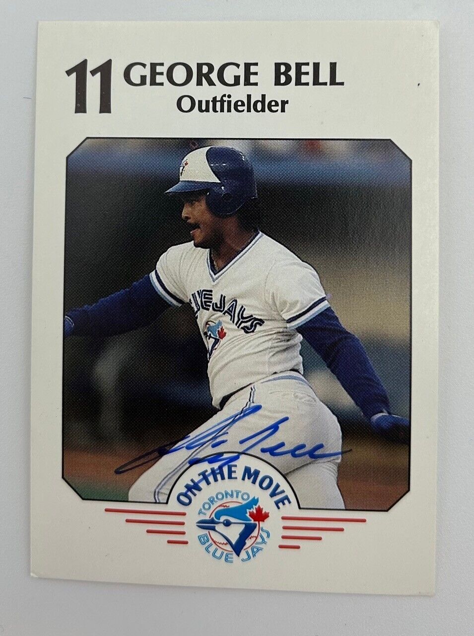 George Bell Autographed 1989 Blue Jays Baseball Card