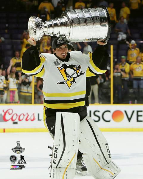 2017 Stanley Cup - Marc-Andre Fleury w/Cup Unsigned 8X10 Photo