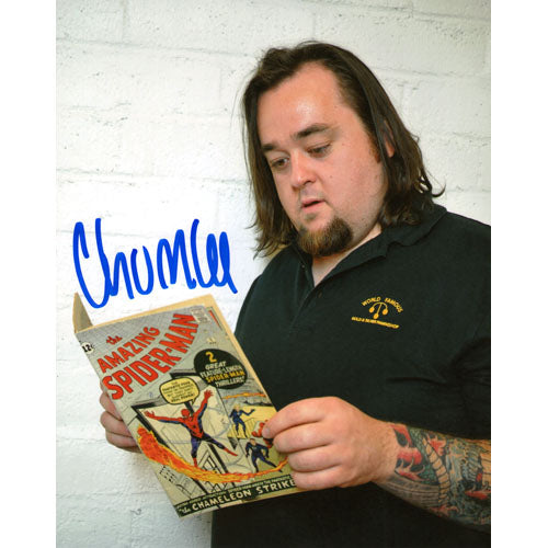 Chumlee Autographed Pawn Stars 8X10 Photo (Spiderman Comic)