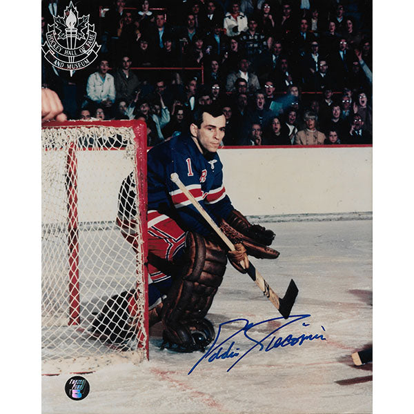 Ed Giacomin Autographed New York Rangers 8X10 Photo (No Mask)