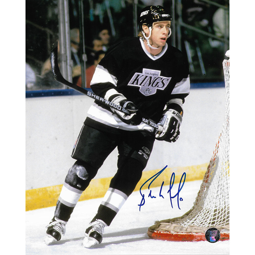 Bernie Nicholls Autographed Los Angeles Kings 8X10 Photo (Black Jersey)