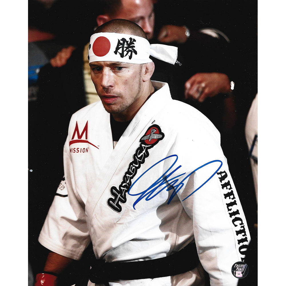 Georges St-Pierre Autographed 16X20 Photo (Headband)