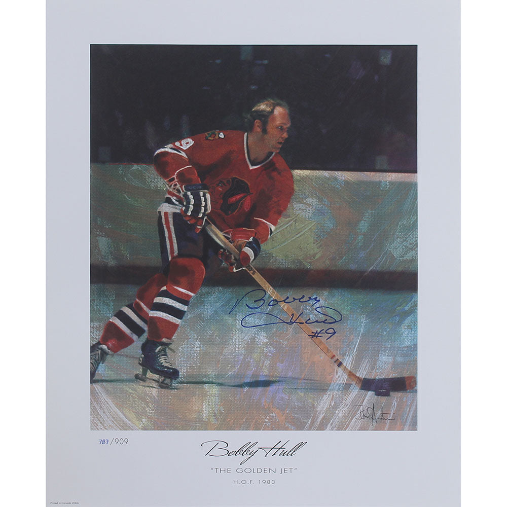 Bobby Hull (deceased) Autographed Chicago Blackhawks 18X22 Limited-Edition Lithograph