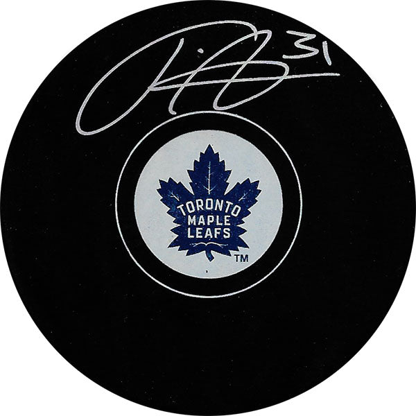 Frederik Andersen Autographed Toronto Maple Leafs Puck