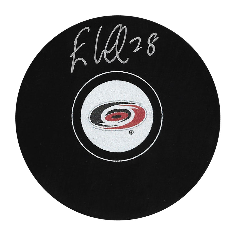 Elias Lindholm Autographed Carolina Hurricanes Puck