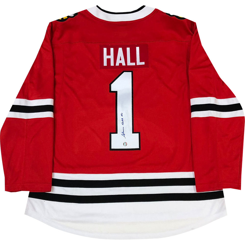 Glenn Hall Autographed Chicago Blackhawks Replica Jersey