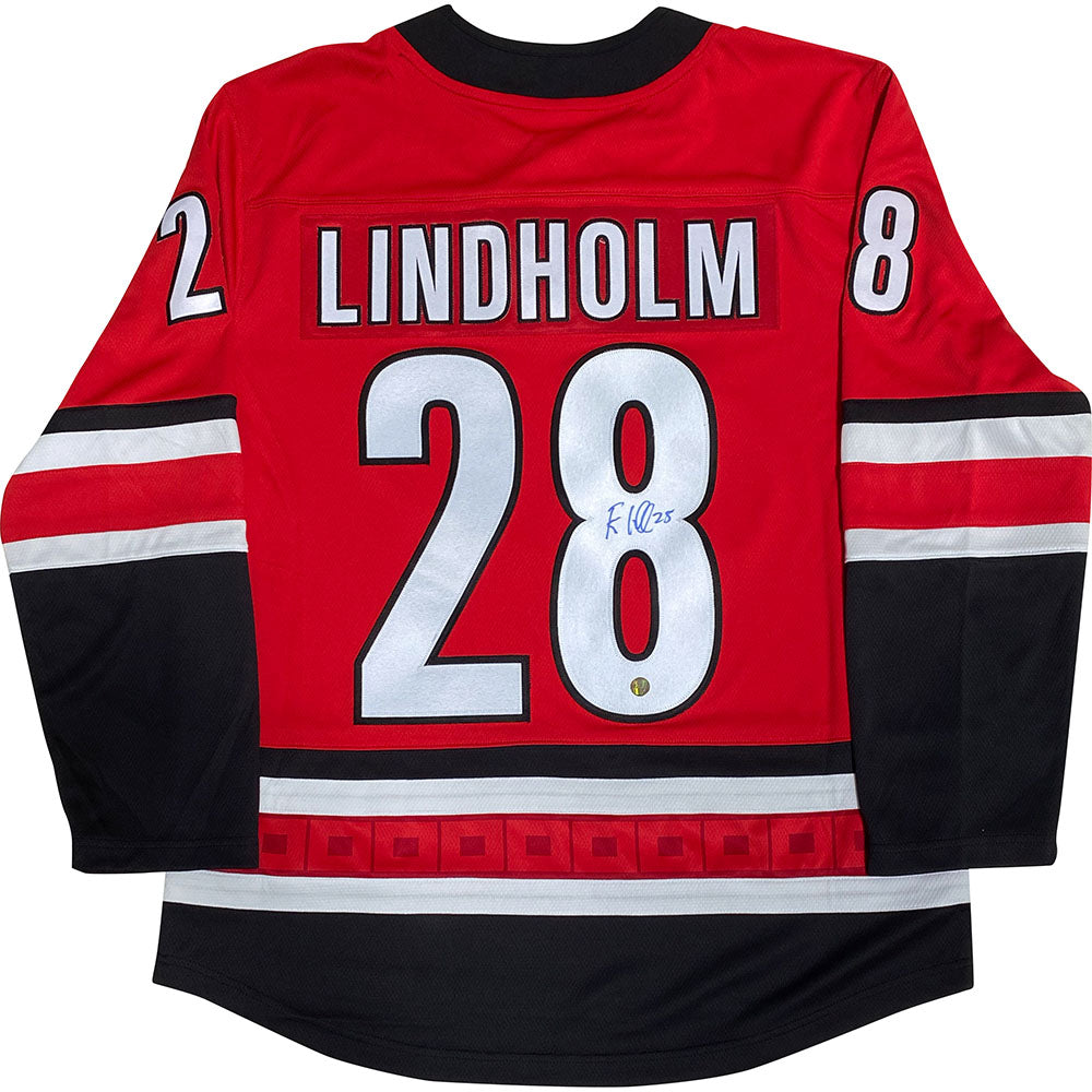 Elias Lindholm Autographed Carolina Hurricanes Replica Jersey