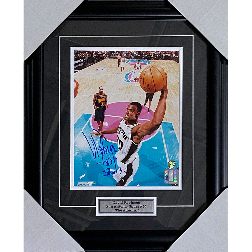 David Robinson Framed Autographed San Antonio Spurs 8X10 Photo