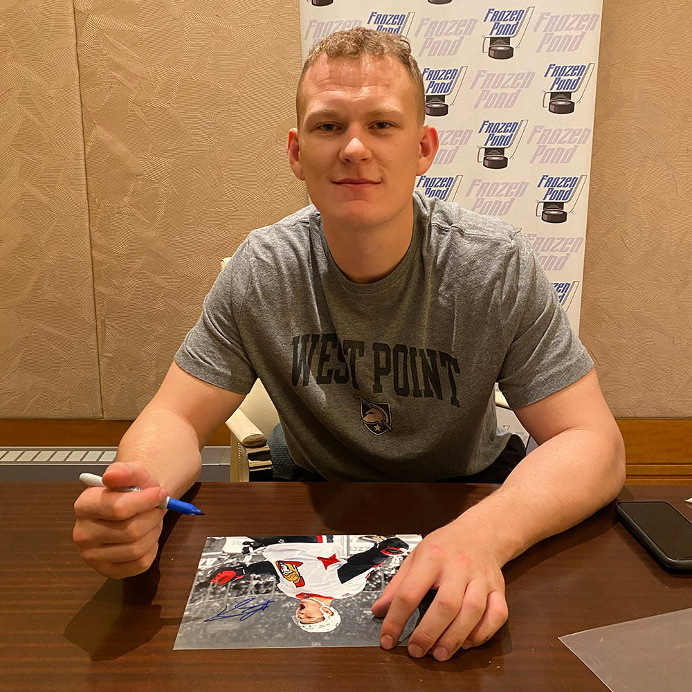 Brady Tkachuk Autographed Ottawa Senators 8X10 Photo (B+W Background)