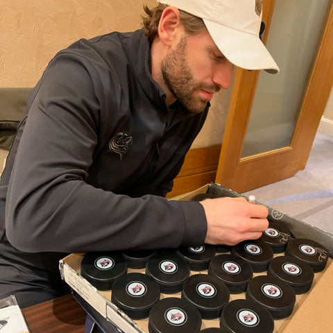 Boone Jenner Autographed Columbus Blue Jackets Puck