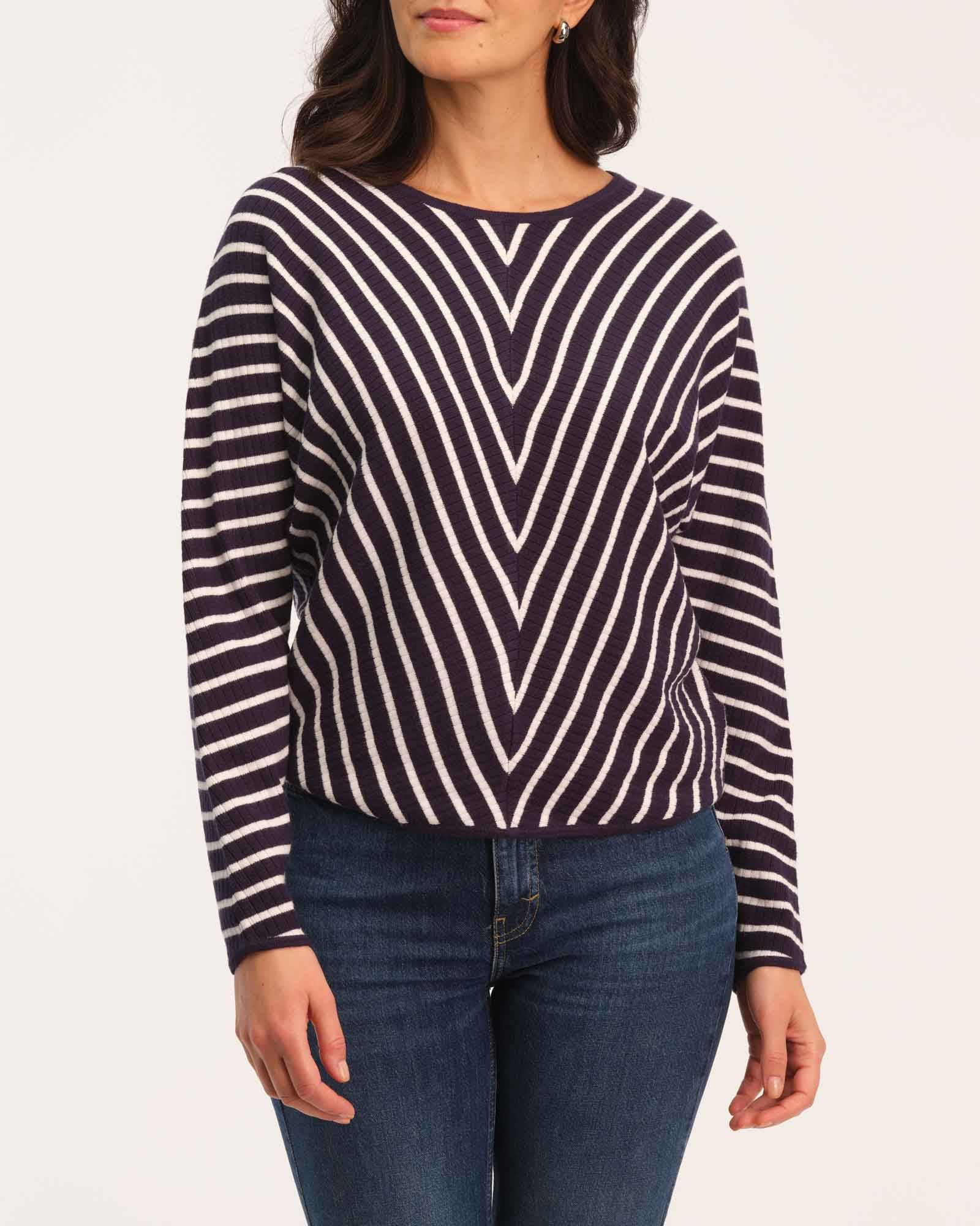 Mitered Stripe Dolman Pullover