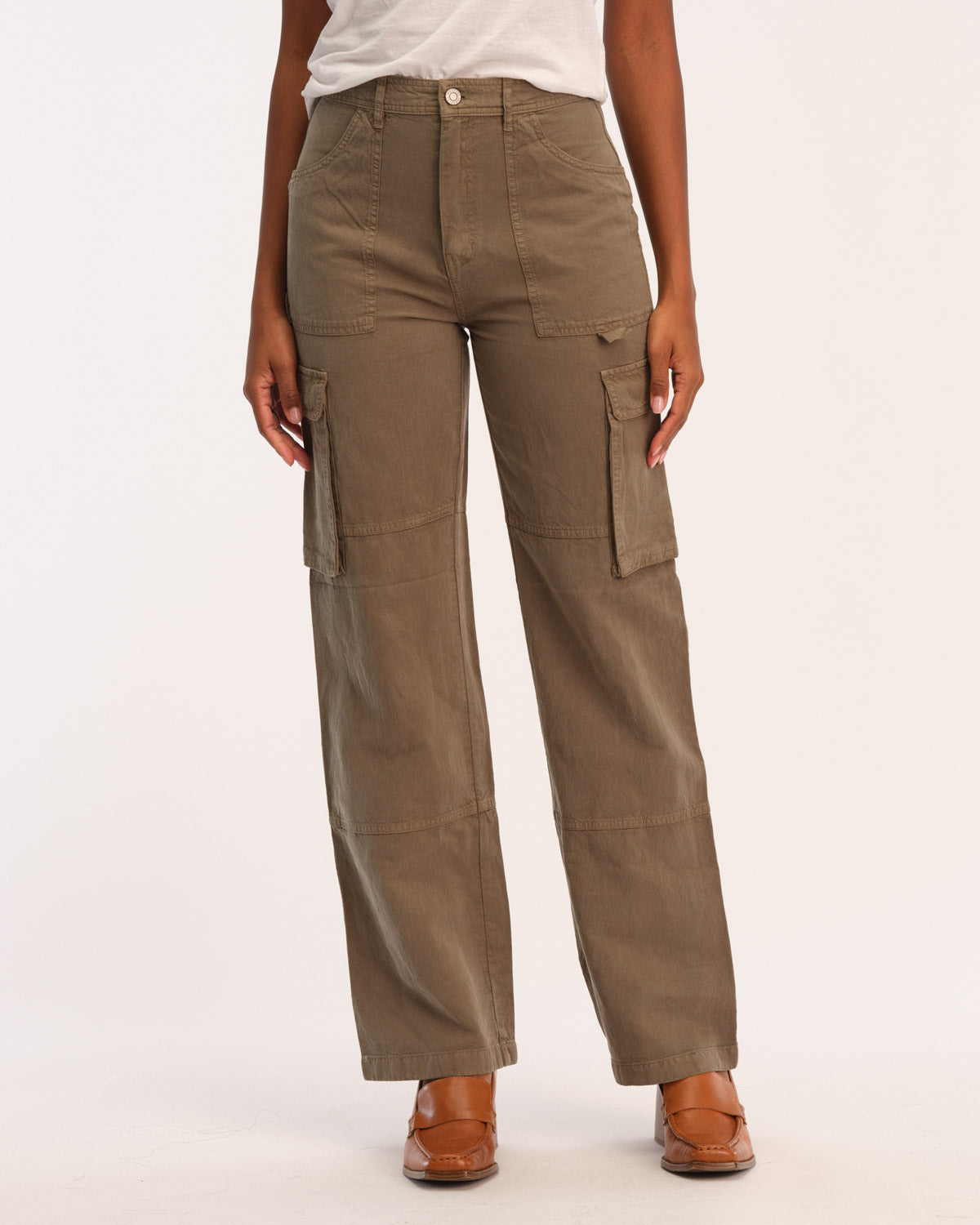 Linen Blend Cargo Pants