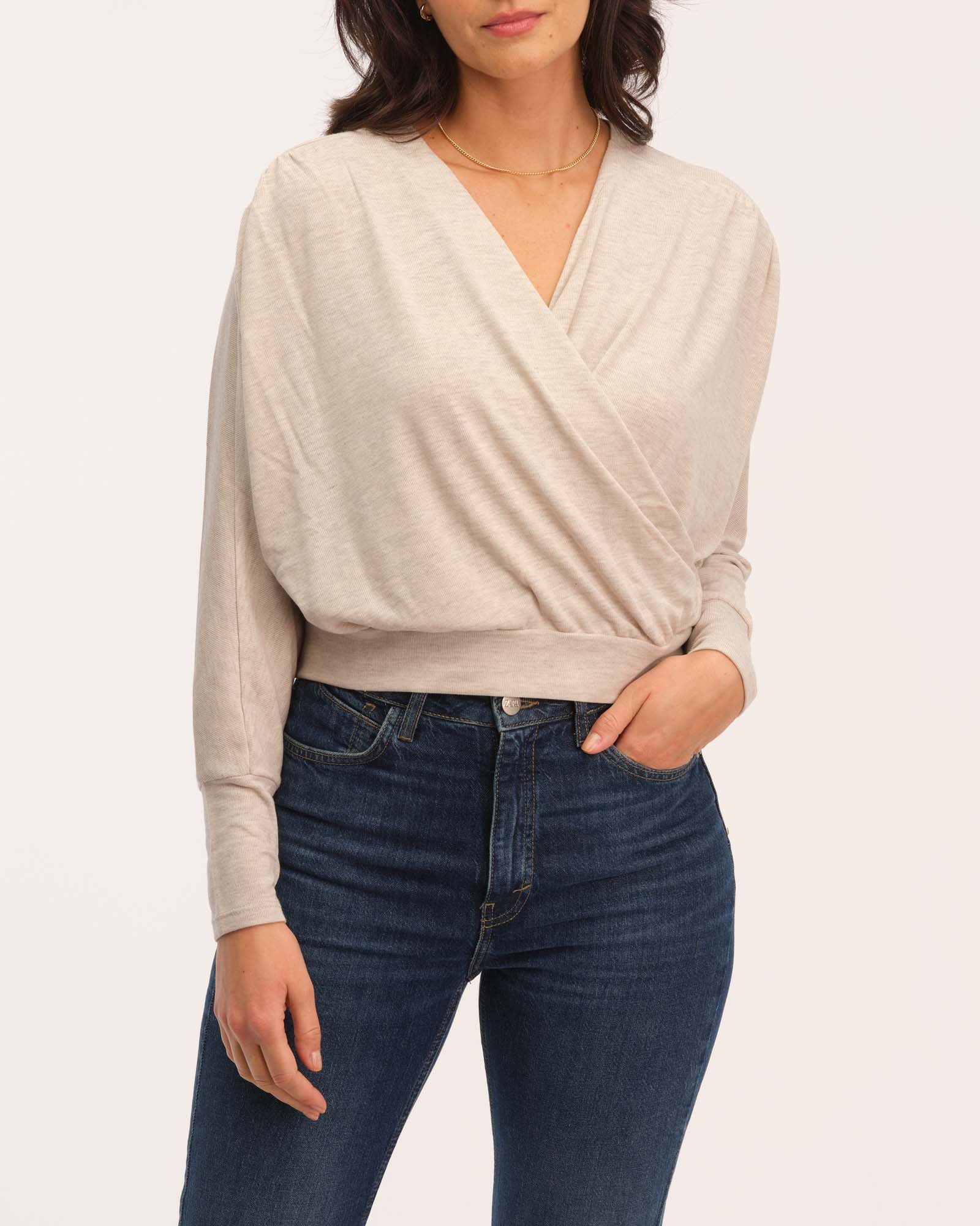 Elegant Wrap Front Top