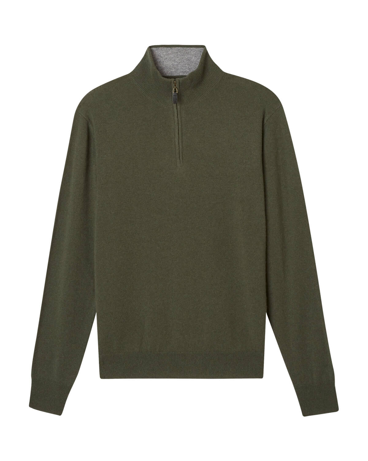 Cashmere Quarter Zip Mock Neck Pullover