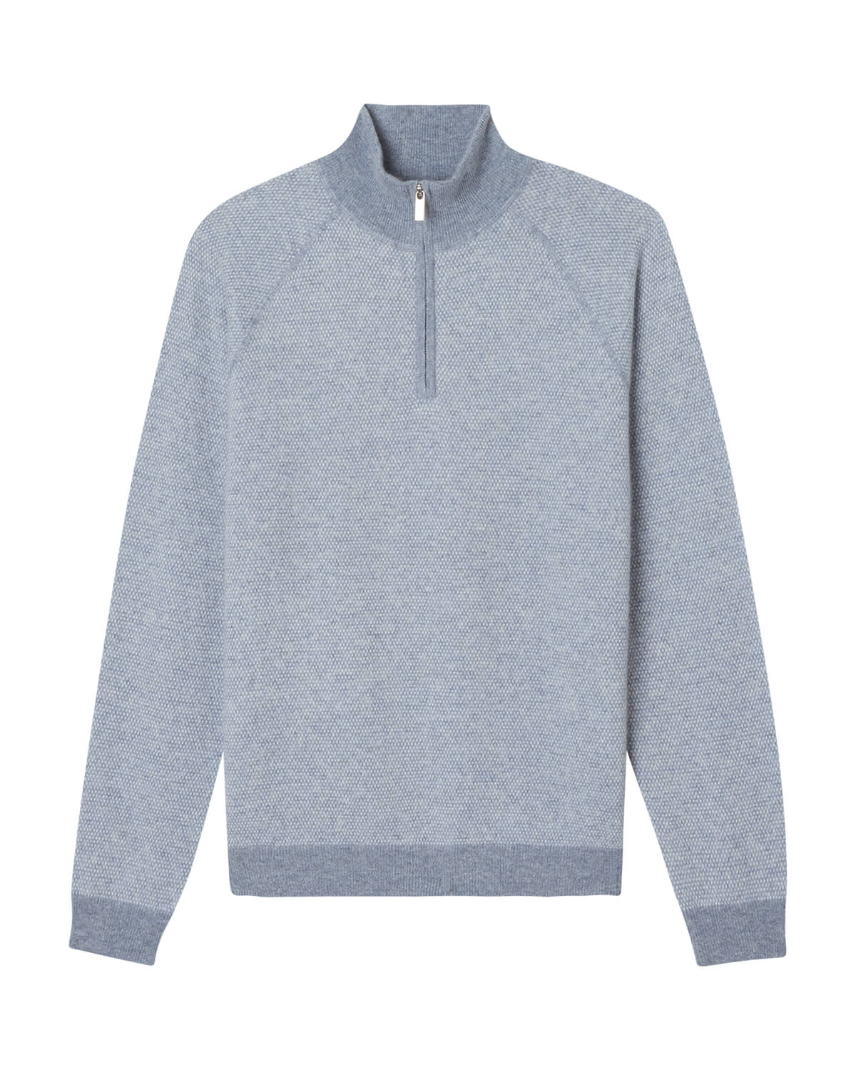 Cashmere Quarter Zip Birdseye Pullover