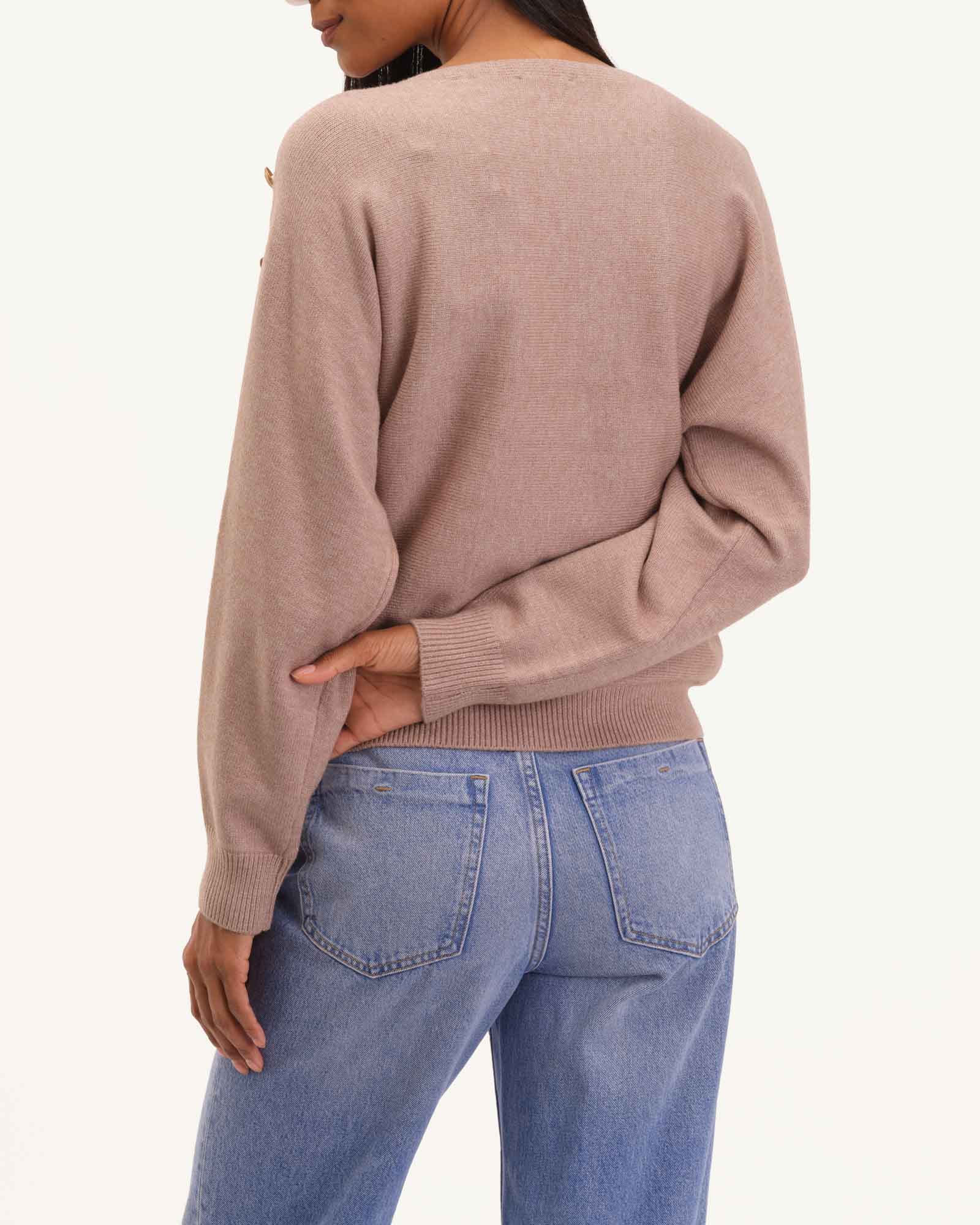 Mock Neck Dolman Sleeve Sweater