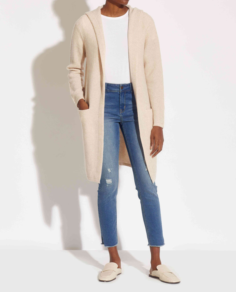 Open Front Cashmere Hooded Duster | Magaschoni – JANE + MERCER
