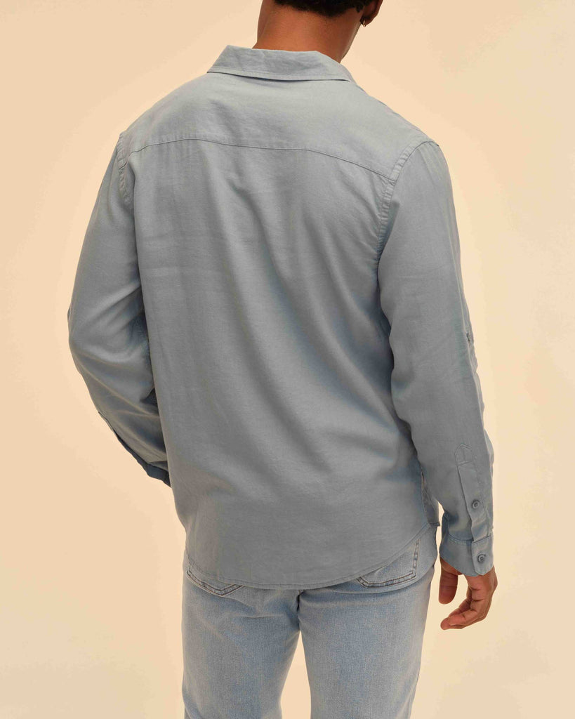 Men's Linen Blend Oxford Collar Shirt | Magaschoni