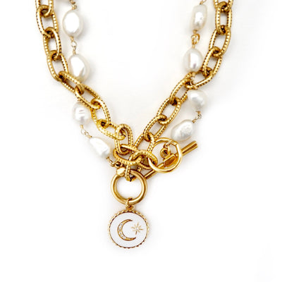 double wrap vintage pearl necklace