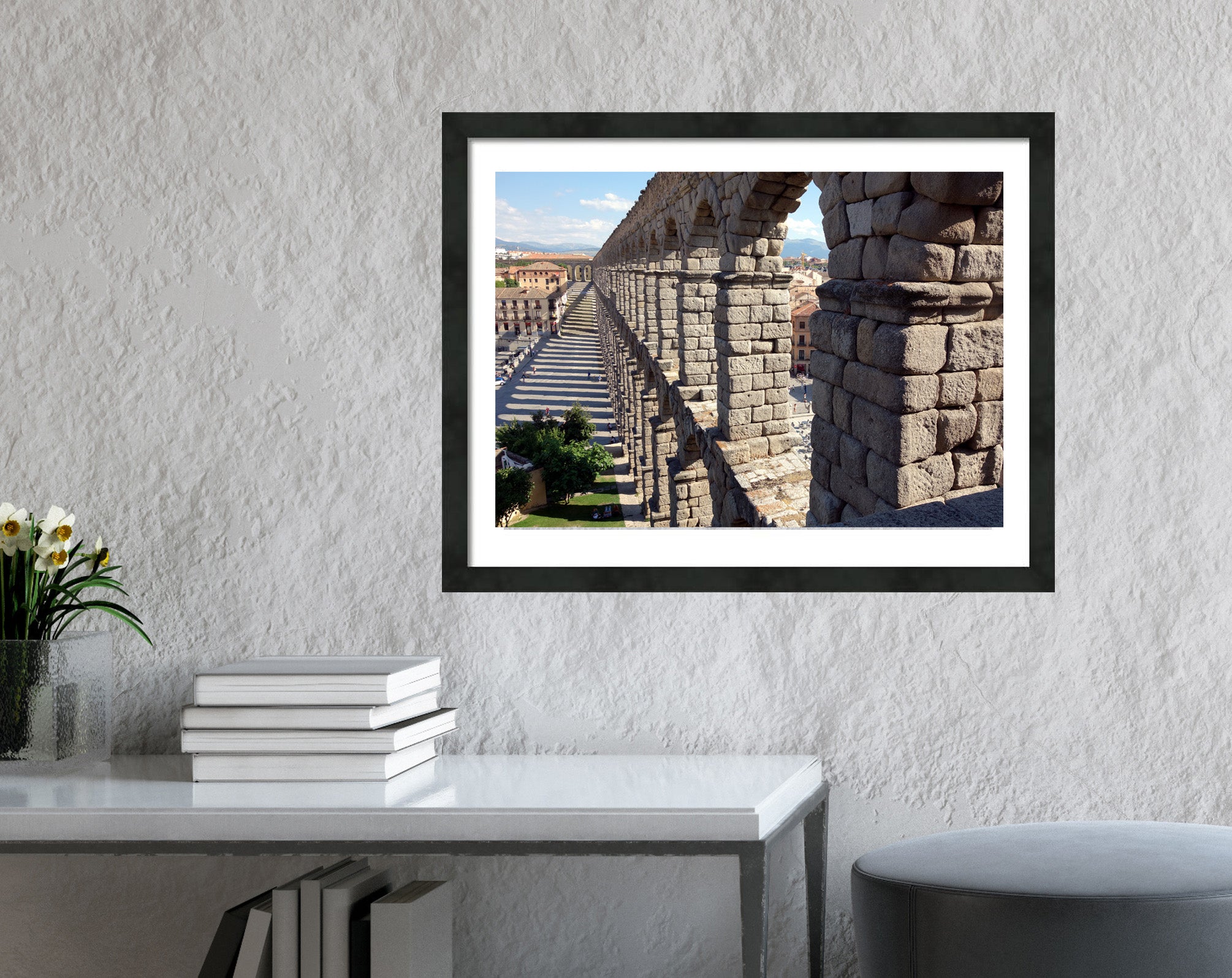 Roman aqueduct in Segovia Spain, downloadable photo you print the art